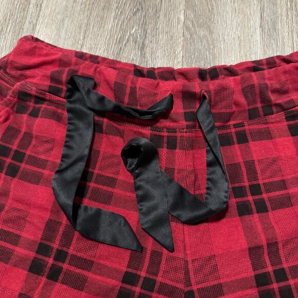 SOMA Red Black Plaid Pajama Shorts with Pockets Tie Waist Womens Size Large - Picture 5 of 9